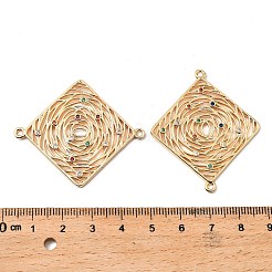 Латунные микро-паве цветные кубические цирконии полые соединительные подвески&nbsp;KK-K351-58A-G