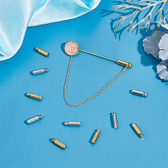 40 шт. 2-цветная задняя часть булавки для броши из нержавеющей стали 202 STAS-UN0049-48