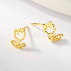 Элегантные женские серьги-гвоздики с серебряным цветком розы IO8237-1