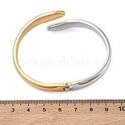 Bracciali a polsino in acciaio inossidabile 304 bicolore&nbsp;BJEW-F540-04GP