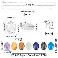 Набор для самостоятельного изготовления ожерелья с подвеской из натурального смешанного камня DIY-UN0003-11