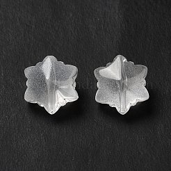 透明ガラスビーズ  クリスマススノーフレーク  ホワイトスモーク  11.5x10.5x7.5mm  穴：1mm&nbsp;GLAA-B007-01J