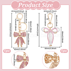 2 шт. 2 стиля бант сплав эмаль и пластик имитация жемчуга подвеска украшение&nbsp;HJEW-PH0001-94