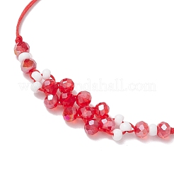 Браслеты из плетеных бусин с гальваническим покрытием из стекла BJEW-MZ00183-02