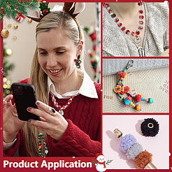 100 шт. 2-х цветные европейские бусины из полиэстера&nbsp;FIND-PH0029-12