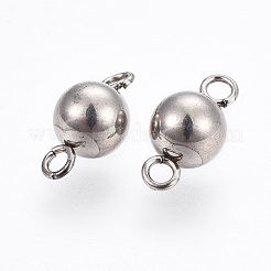 変色しにくい304ステンレススチールリンクコネクター  ラウンド  ステンレス鋼色  11.5x6mm  穴：1.6mm&nbsp;STAS-I100-36P