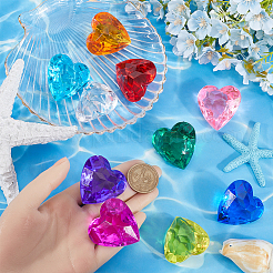 10шт 10 цвета прозрачные акриловые бусины TACR-SP0001-16