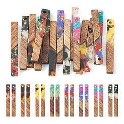 16шт 8 цвета прозрачной смолы и орехового дерева большие подвески RESI-TA0002-53