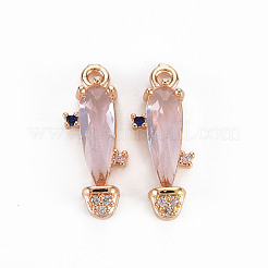 Placage de crémaillère en laiton micro pavé pendentifs en zircone cubique claire&nbsp;LS-KK-T060-63A-RS