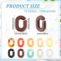 1200 шт. 10 цвета акриловые соединительные кольца&nbsp;SACR-DC0001-02