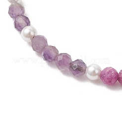 2 set di braccialetti con perline rotonde in 2 stili di rubino naturale&nbsp;BJEW-JB13555
