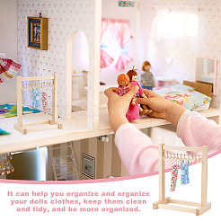 Ahademaker 1 комплект деревянных вешалок для одежды для кукол&nbsp;DJEW-GA0001-37