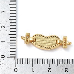 ラックメッキ真鍮マイクロパヴェクリアキュービックジルコニアハートコネクターチャーム  エナメル&シェル付き  18KGP本金メッキ  長持ちメッキ  鉛フリー＆カドミウムフリー  ブラック  10x31x4mm  穴：1.4mm&nbsp;KK-K385-99G-02