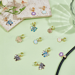 12 шт. 6 стиля эмалированный сплав стетоскоп подвеска украшения HJEW-OC00170