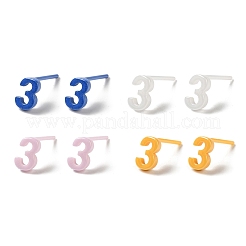 Orecchini a bottone in ceramica con zirconi e bioceramica ipoallergenica&nbsp;EJEW-C065-03D
