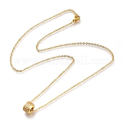 Colliers à pendentif en zircone cubique transparent micro pavé en laiton&nbsp;NJEW-A127-08G
