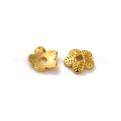 合金ビーズキャップ  鉛フリー＆カドミウムフリー  マルチ花弁花  マットゴールドカラー  6x1.5mm  穴：1.2mm&nbsp;FIND-G074-01D