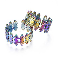 Полое широкополосное манжетное кольцо из нержавеющей стали 304&nbsp;RJEW-N038-071