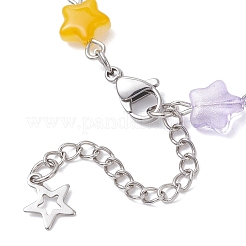 Браслеты-цепочки из стеклянных бусин-звездочек&nbsp;BJEW-JB12730