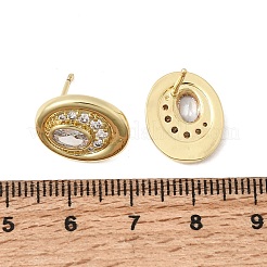 Boucles d'oreilles en laiton avec zircone cubique de micro pave&nbsp;EJEW-G471-13G-01