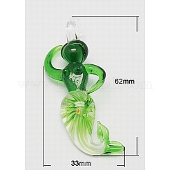 Handarbeit innere Blume Murano große Anhänger & Charms&nbsp;X-LAMP-A140-M