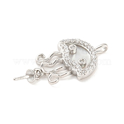 925 стерлинговое серебро с родиевым покрытием и фианитами с микропаве и колышками из морских ракушек STER-Q190-11P