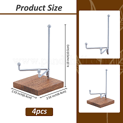 4 шт. железная стойка для демонстрации хрустальных шаров с квадратным деревянным основанием для демонстрации драгоценных камней ODIS-FH0001-20