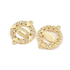 Шармы-соединители из латуни с паве из кубического циркония&nbsp;KK-L251-21G-01