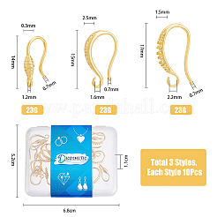30 шт. 3 стильных крючка для сережек из латуни с покрытием KK-DC0002-02