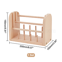 11 стойка для ниток из цельного дерева WOOD-WH0027-90