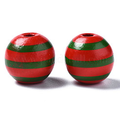 Perles européennes en bois naturel peint&nbsp;WOOD-S057-047A