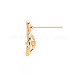 Серьги из латуни с микропейвом и прозрачным фианитом KK-T062-218G-NF