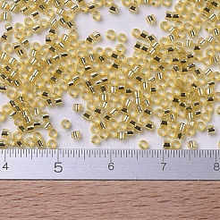 MIYUKIデリカビーズ  シリンダー  日本製シードビーズ  11/0  (db0042) シルバーラインゴールド  1.3x1.6mm  穴：0.8mm  約2000PCS /ボトル  10 G /ボトル&nbsp;SEED-JP0008-DB0042