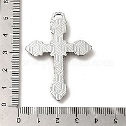 合金とルビーのラインストーンの大きなペンダント  クロスチャーム  アンティークシルバー  50x35.5x4mm  穴：2.5x4.5mm&nbsp;FIND-G067-15D-AS