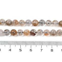 Нити бусин из рутилированного кварца из натурального черного золота G-H093-B03-6mm