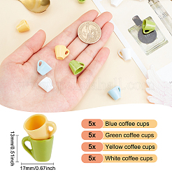 20色のプラスチック製ミニカップ4個  ドールハウスキッチンプレイ写真小道具装飾用  ミックスカラー  13x17x12.5mm  5個/カラー&nbsp;DJEW-OC0001-11
