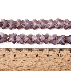 オペークガラスビーズ連売り  蝶  多面カット  オールドローズ  7.5~8x9.5~10x5~5.5mm  穴：0.9~1mm  約100~101個/連  27.56~27.95インチ（70~71cm）&nbsp;GLAA-N073-01I