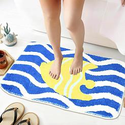 Tappetino da bagno in fibra floccata con pesci tropicali&nbsp;AJEW-FZC0003-05B