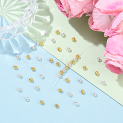 60 шт. двухцветные полые латунные бусины&nbsp;KK-YW0003-67