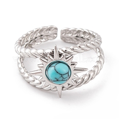 Открытые манжетные кольца из нержавеющей стали Sun 304 RJEW-G314-03P