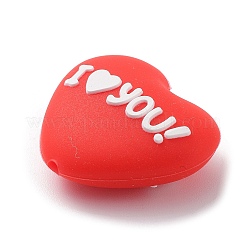 Фокальные бусины из пищевого силикона ко Дню святого Валентина&nbsp;SIL-Z016-03A