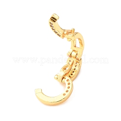 Fermoirs torsadés en laiton sertis de micro-pavés de zircone cubique transparente&nbsp;KK-B196-01P