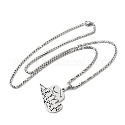 201 кулон из нержавеющей стали в форме ковбойской шляпы с полым сечением&nbsp;NJEW-H065-30P