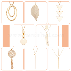 8 шт. 8-х стильное ожерелье из сплава с подвеской в виде треугольника NJEW-AN0001-15