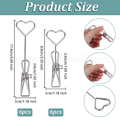 12шт 2 стиля железный зажим для карточек в форме сердца&nbsp;AJEW-OC0014-46