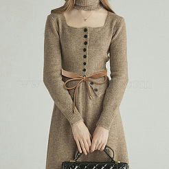 Бант из искусственной кожи обертывается вокруг пояса&nbsp;AJEW-WH20054-086A