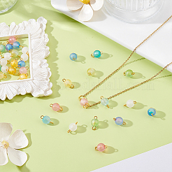 200 Stück 5 Stile mattierte transparente Acryl-Rundglieder Verbinder Charms&nbsp;PALLOY-HY00122