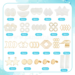 Наборы для самостоятельного изготовления сережек-подвесок из ракушек и нержавеющей стали DIY-SC0026-52