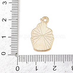 バレンタインデー合金エナメルペンダント  ライトゴールド  ケーキ  21.5x13x1.5mm  穴：1.6mm&nbsp;X-ENAM-I084-01KCG-13