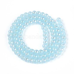 Galvanisierte imitatorische Jade Glasperlen Stränge&nbsp;GLAA-T032-J4mm-AB04